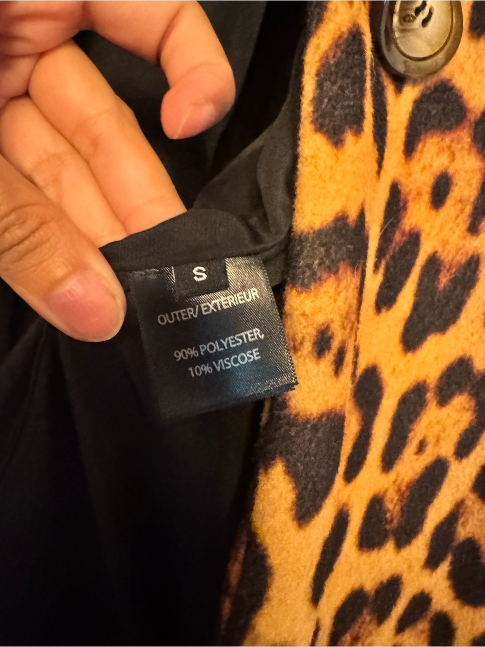 Charlotte Simone Edie Leopard Print Faux Fur Trim Coat - Black & Pink cuffs! - Picture 4 of 9